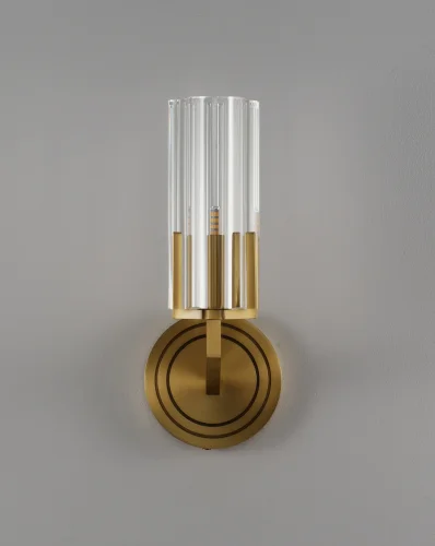 Бра Brass V11015-1W Moderli прозрачный на 1 лампу, основание золотое латунь в стиле современный американский фото 3
