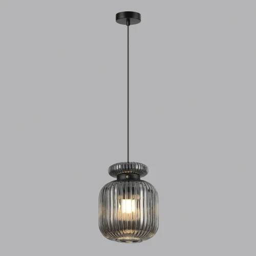 Светильник подвесной Jugi 5042/1B Odeon Light янтарный 1 лампа, основание чёрное в стиле современный выдувное фото 4