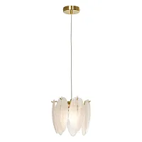 Светильник подвесной Hesperia LSP-8838 Lussole белый 1 лампа, основание золотое в стиле флористика современный 