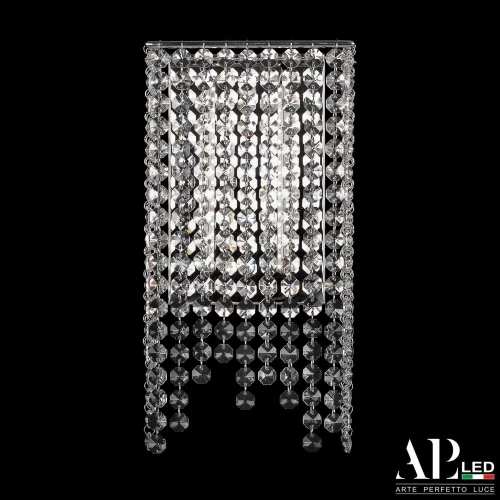 Бра LED Rimini S500.B1.16.B.4000 Arte Perfetto Luce прозрачный на 1 лампа, основание никель в стиле классический 