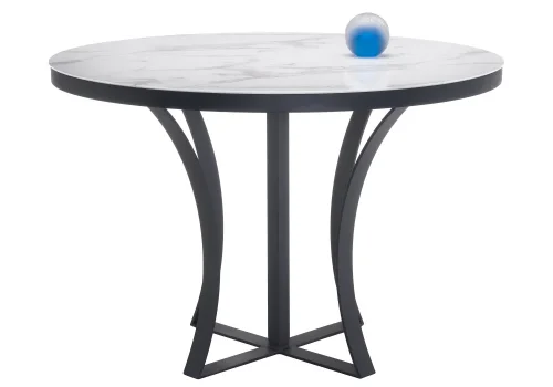 Стеклянный стол Нейтон белый мрамор / графит 462090 Woodville столешница белая мрамор из стекло фото 3