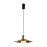 Светильник подвесной LED Fari FR5600PL-L5MG1 Freya матовый золото на 1 лампу, основание чёрное в стиле современный лофт 