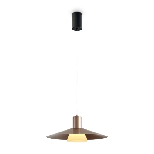 Светильник подвесной LED Fari FR5600PL-L5MG1 Freya матовый золото на 1 лампу, основание чёрное в стиле современный лофт 