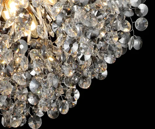 Люстра подвесная Авани 07873-60,16 Kink Light прозрачная на 10 ламп, основание серебряное в стиле флористика современный ветви фото 2