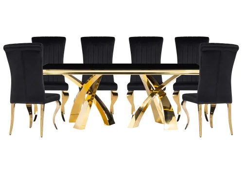Обеденная группа Кору black / gold 599468 Woodville на 1 , основание в стиле современный скандинавский 