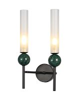 Бра Illis V11794-2W Moderli белый на 2 лампы, основание зелёное чёрное в стиле современный арт-деко 
