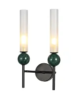 Бра Illis V11794-2W Moderli белый на 2 лампы, основание зелёное чёрное в стиле современный арт-деко 