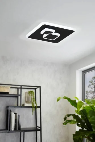 Светильник потолочный LED Cadegal 30658 Eglo чёрный на 1 лампу, основание чёрное в стиле хай-тек современный квадраты фото 3