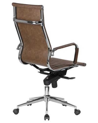Офисное кресло для руководителей 101F-LMR CLARK, цвет коричневый лофт №320 Dobrin, коричневый/экокожа, ножки/металл/хром, размеры - 1090*1150***680*680 фото 4