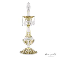 Настольная лампа AL78100L/1-38 WMG Bohemia Ivele Crystal без плафона 1 лампа, основание золотое патина белое металл в стиле классика sp