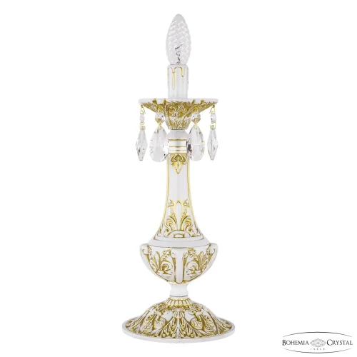 Настольная лампа AL78100L/1-38 WMG Bohemia Ivele Crystal без плафона 1 лампа, основание золотое патина белое металл в стиле классический sp