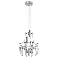 Светильник подвесной LED Flamenco 6699/35L Odeon Light прозрачный хром на 1 лампу, основание хром в стиле классический 