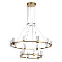 Люстра подвесная LED Defance 7144/110L Odeon Light прозрачная на 16 ламп, основание бронзовое в стиле современный классический кольца