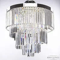 Люстра потолочная LED хрустальная 85111/60NZ-60/4000 Ni PK Bohemia Ivele Crystal прозрачная на 1 лампа, основание никель в стиле классический современный табут