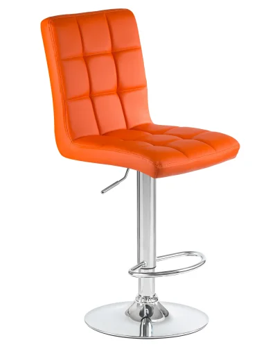 Стул барный 5009-LM KRUGER,  цвет сиденья оранжевый, цвет основания хром Dobrin, оранжевый/экокожа, ножки/металл/хром, размеры - 1000*1220***410*560 фото 2