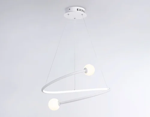 Светильник подвесной LED с пультом FL66291 Ambrella light белый 1 лампа, основание белое в стиле современный хай-тек шар фото 2