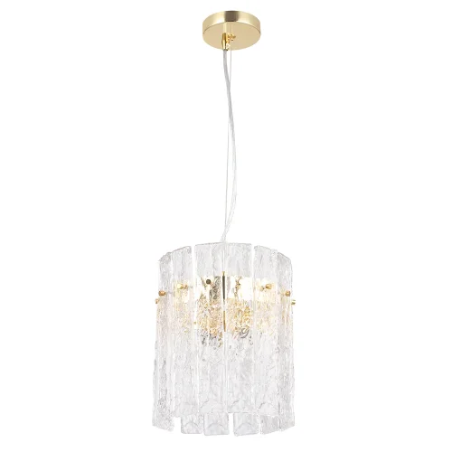 Светильник подвесной OVIEDO SP2 Crystal Lux прозрачный 2 лампы, основание золотое в стиле классический  фото 3