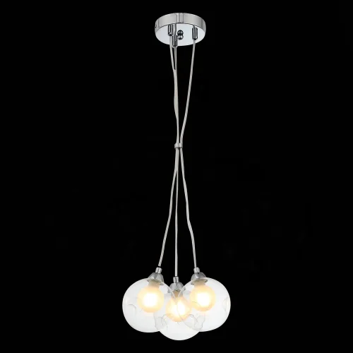 Светильник подвесной Dualita SL431.113.03 ST-Luce прозрачный белый на 3 лампы, основание хром в стиле современный 