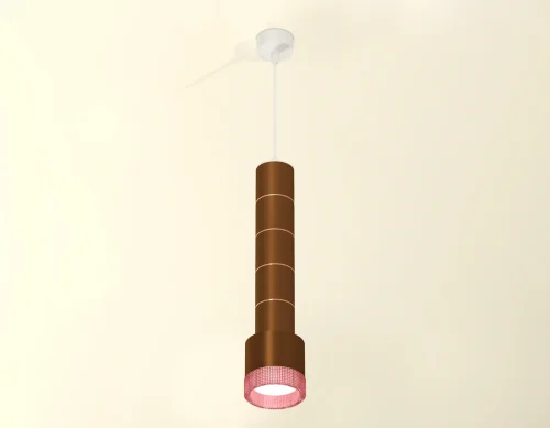 Светильник подвесной XP8117005 Ambrella light коричневый 1 лампа, основание белое в стиле хай-тек  фото 3