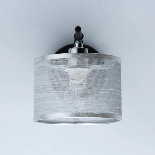 Бра Конрад 667021701 DeMarkt серебряный на 1 лампа, основание чёрное в стиле классический  фото 4