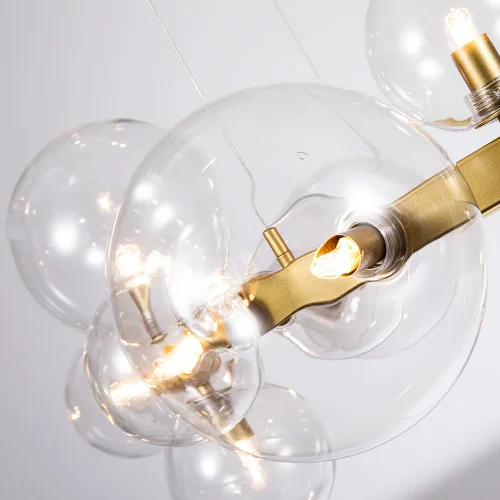 Люстра подвесная Vincent A7790SP-15GO Arte Lamp прозрачная на 15 ламп, основание золотое в стиле современный шар фото 3