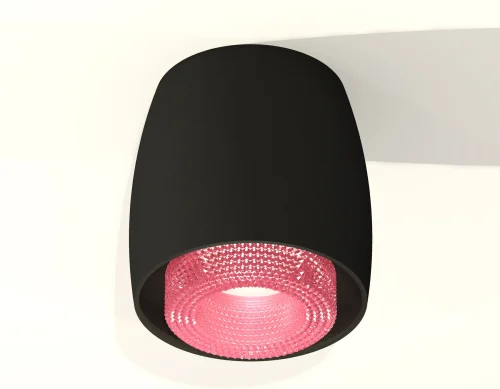 Светильник накладной Techno spot XS1142022 Ambrella light розовый чёрный 1 лампа, основание чёрное в стиле модерн хай-тек круглый фото 2