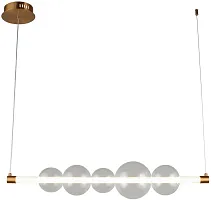 Светильник подвесной LED Abbazia OML-65903-05 Omnilux прозрачный на 1 лампу, основание латунь в стиле современный 