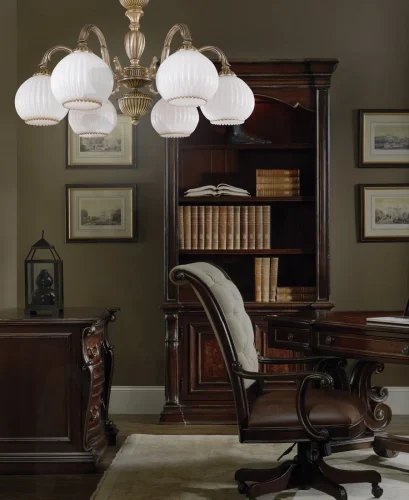 Люстра потолочная PL 9220/6 Reccagni Angelo белая на 6 ламп, основание античное бронза в стиле классический фото 3