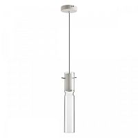 Светильник подвесной LED Scrow 5058/5LB Odeon Light прозрачный 1 лампа, основание белое в стиле модерн трубочки