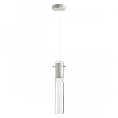 Светильник подвесной LED Scrow 5058/5LB Odeon Light прозрачный 1 лампа, основание белое в стиле современный трубочки
