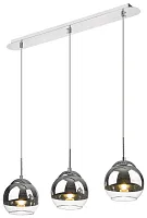 Светильник подвесной 240-106-03 Velante хром прозрачный 3 лампы, основание хром в стиле современный шар