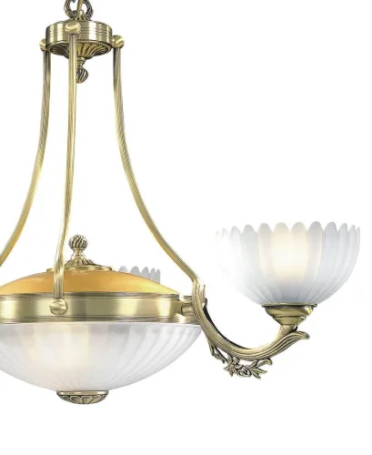 Люстра подвесная  L 3030/3+2 Reccagni Angelo белая на 5 ламп, основание античное бронза в стиле классический  фото 2