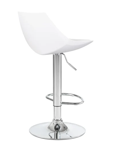 Стул барный 3000-LM ROCKY, цвет сиденья белый, цвет основания хром Dobrin, белый/экокожа, ножки/металл/хром, размеры - 830*1040***380*480 фото 4