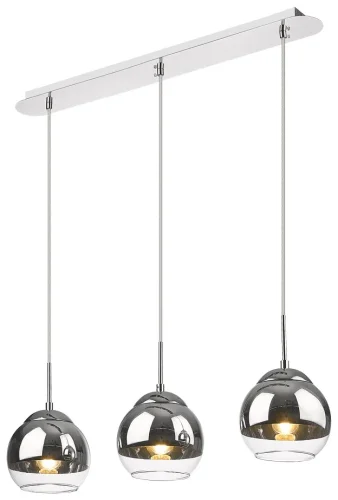 Светильник подвесной 240-106-03 Velante хром прозрачный 3 лампы, основание хром в стиле современный шар