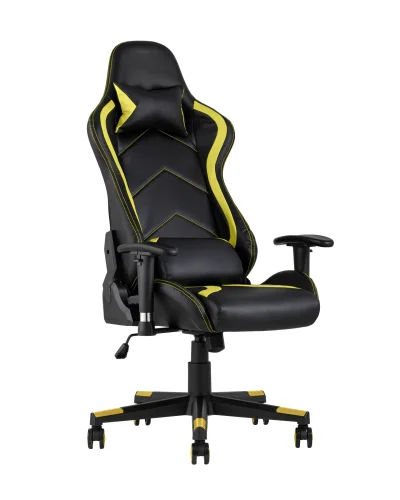 Кресло спортивное TopChairs Cayenne желтое УТ000004603 Stool Group, жёлтый/экокожа, ножки/металл/чёрный, размеры - ****640*530 фото 3
