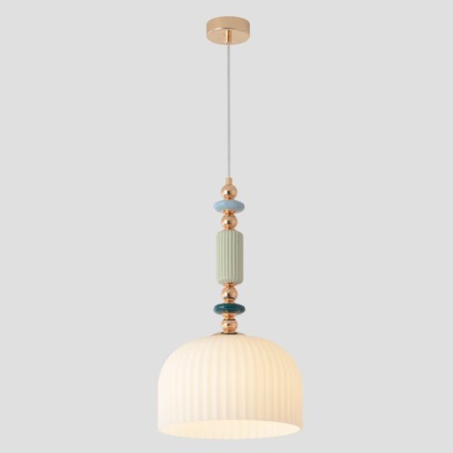 Светильник подвесной MERINGUE SP1.1 Crystal Lux белый на 1 лампу, основание золотое в стиле классический фото 3