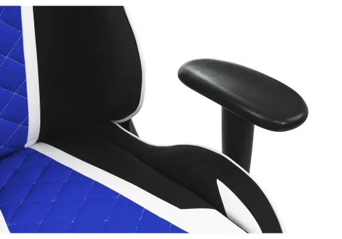 Кресло игровое Prime черное / синее 1860 Woodville, синий/ткань, ножки/металл/чёрный, размеры - *1310***700*700 фото 6