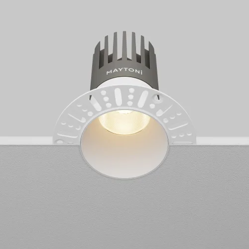 Светильник точечный LED Dip DL122-15W-3K-TRS-W Maytoni белый на 1 лампу, основание белое в стиле современный хай-тек круглый для затирки фото 6