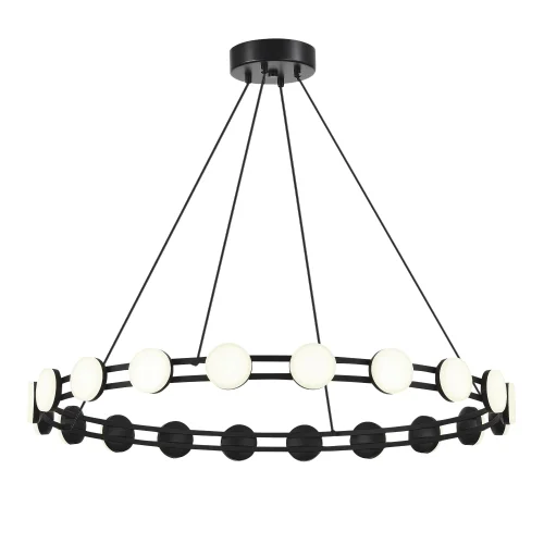 Люстра подвесная LED Monro SL6610.403.20 ST-Luce белая на 1 лампу, основание чёрное в стиле современный кольца