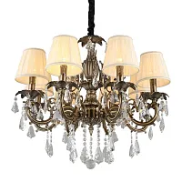 Люстра подвесная Catanzaro OML-30813-08 Omnilux бежевая на 8 ламп, основание бронзовое в стиле классический Люстра подвесная Catanzaro OML-30813-08 Omnilux бежевая на 8 ламп, основание бронзовое в стиле классический