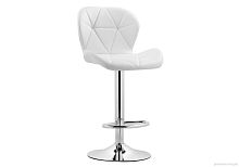 Барный стул Trio white / chrome 15727 Woodville, белый/экокожа, ножки/металл/хром, размеры - *1060***480*520
