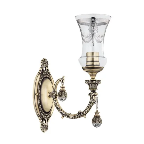 Бра Sienna SIE-K-1(P) Kutek прозрачный на 1 лампа, основание бронзовое в стиле классический 