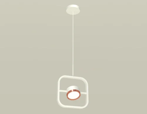 Светильник подвесной XB9118104 Ambrella light золотой белый 1 лампа, основание белое в стиле хай-тек современный 