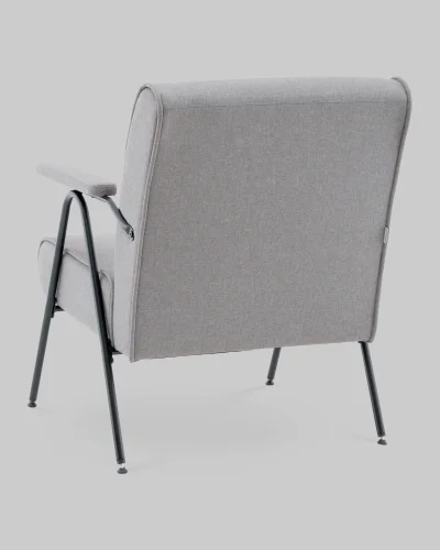 Кресло Эндино рогожка серый УТ000041561 Stool Group, серый/рогожка, ножки/металл/чёрный, размеры - *****мм фото 5