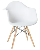 Стул обеденный 620PP-LMZL DAW, цвет сиденья белый, цвет основания светлый бук Dobrin, белый/, ножки/металл/светлый бук, размеры - ****620*645