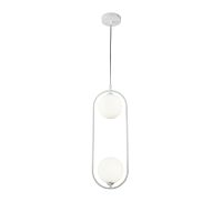 Светильник подвесной Ring MOD013PL-02W Maytoni белый на 2 лампы, основание белое в стиле современный шар Светильник подвесной Ring MOD013PL-02W Maytoni белый на 2 лампы, основание белое в стиле современный шар