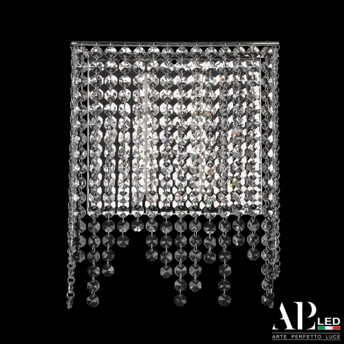 Бра LED Rimini S500.B1.25.B.4000 Arte Perfetto Luce прозрачный на 1 лампа, основание никель в стиле классический 