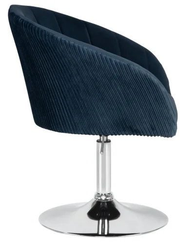 Кресло дизайнерское  8600-LM,  цвет сиденья синий велюр (1922-20), цвет основания хром Dobrin, синий/велюр, ножки/металл/хром, размеры - 750*900***600*570 фото 3