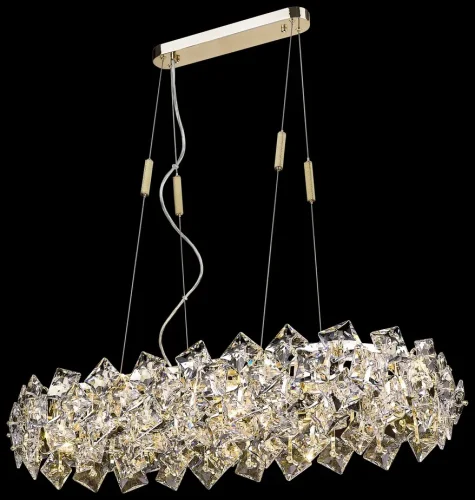 Люстра подвесная Norma WE155.10.323 Wertmark прозрачная на 10 ламп, основание золотое в стиле арт-деко современный 