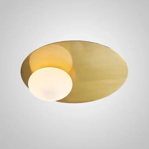 Светильник потолочный LONE D36 208141-23 ImperiumLoft белый на 1 лампу, основание латунь в стиле современный Светильник потолочный LONE D36 208141-23 ImperiumLoft белый на 1 лампу, основание латунь в стиле современный